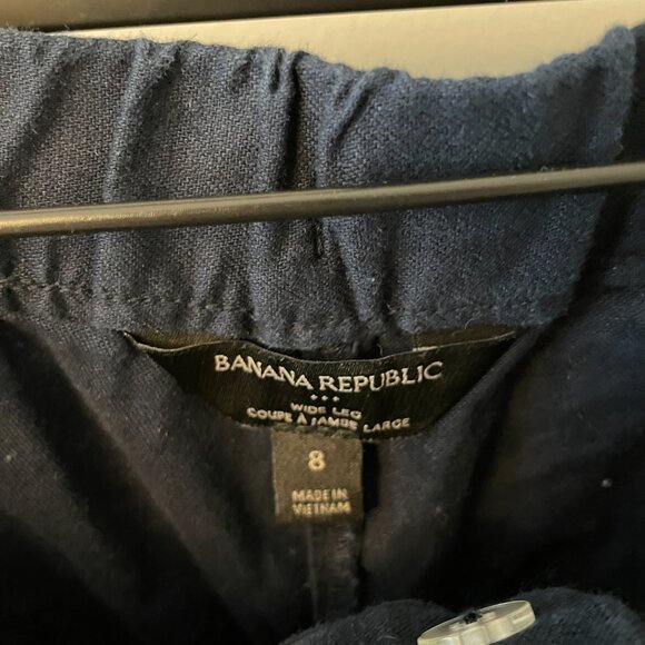 Banana Republic wide Leg linen/ cotton blue pants (size 8) - Picture 3 of 6